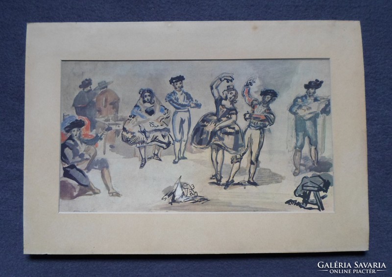 Manet: Spanish Ballet c. Antique reproduction of his painting