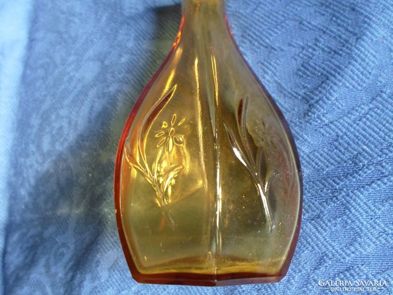 Antik 6 szögletű üveg palack, 18 cm