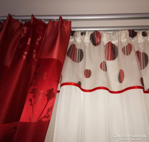 Voile curtain with polka dot drapery and blackout is new
