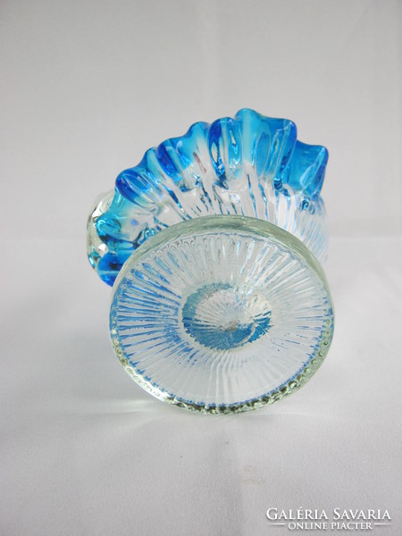 Glass rooster figurative serving bowl