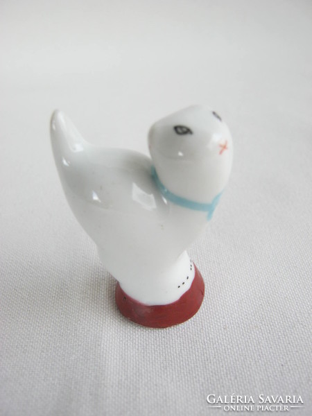 Retro ... Hollóházi porcelán figura nipp mini cica macska