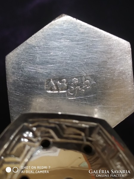 Perzsa ezüst (875) fűszerszóró páros szervirozó tálcájával