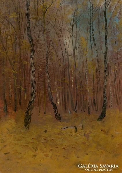 Mednyánszky - autumn landscape - canvas reprint on blindfold