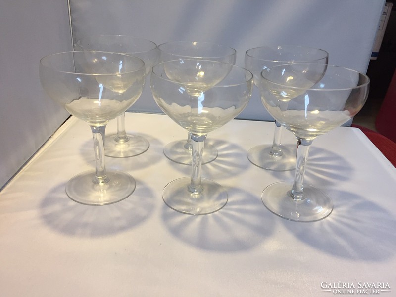 Retro 6 champagne glasses, goblet (iza)