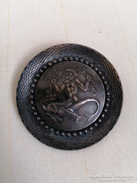 Silver plated applied brooch