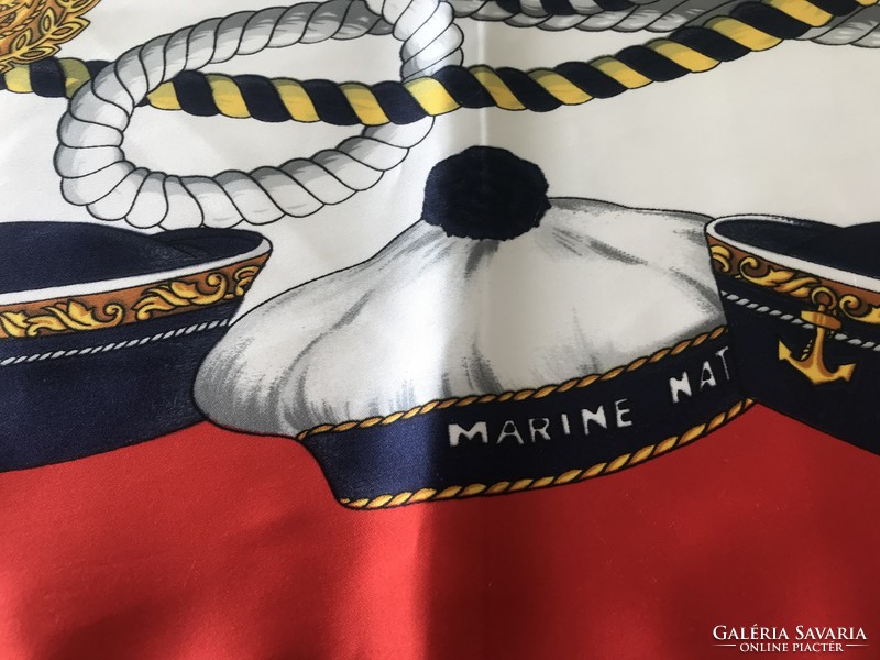 Hatalmas olasz kendő tengerész színekkel ès mintával, 87 x 87 cm