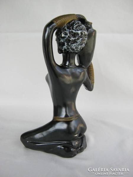 African woman girl with a jug larger ceramic figure
