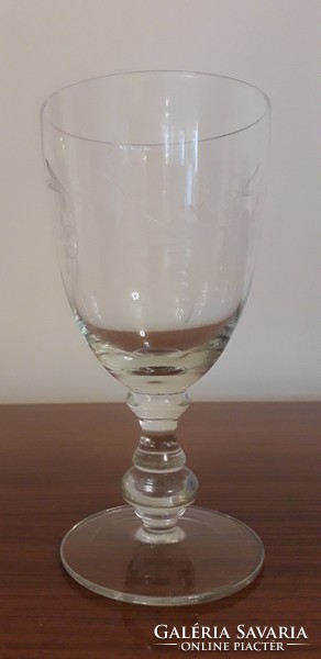 Villeroy & Boch régi üveg csiszolt szőlőmintás talpas pohár kehely