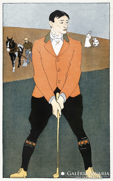 Edward penfield - golf - canvas reprint on blindfold
