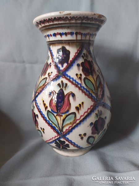 Imre Baán antique folk ceramic vase 26cm