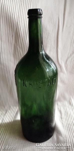 N 35 antique Hungarian crown coat of arms crystal water green 1.75 Liter heavy bottle collection rarity