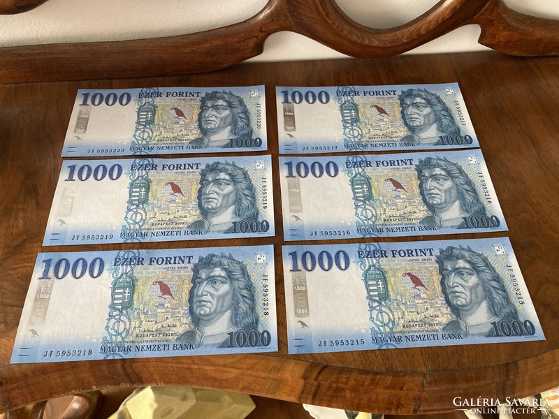 Serial number tracking 1000 ft banknotes / 6 pcs /