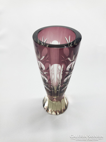 Old polished, peeled glass vase