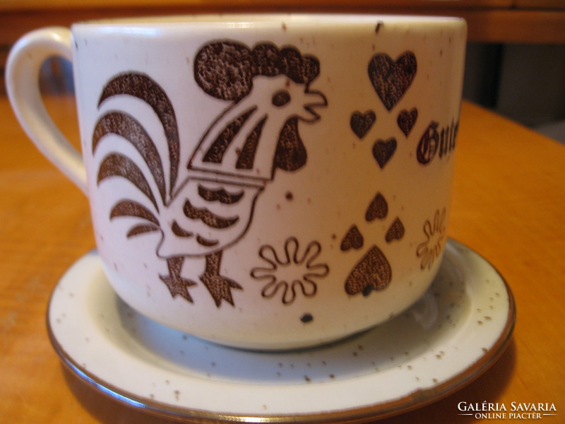Rooster good morning muesli, tea, soup big mug staffel stoneware germany