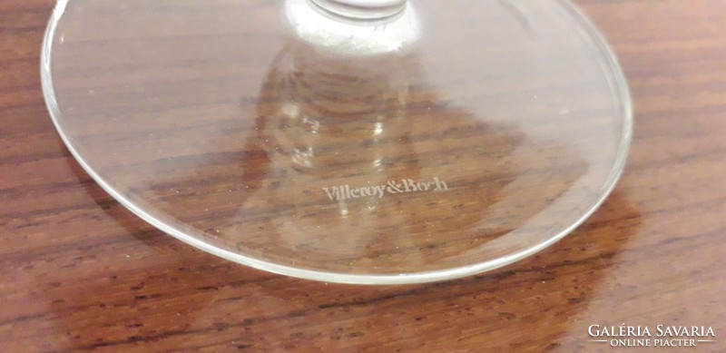 Villeroy & Boch régi üveg csiszolt szőlőmintás talpas pohár kehely