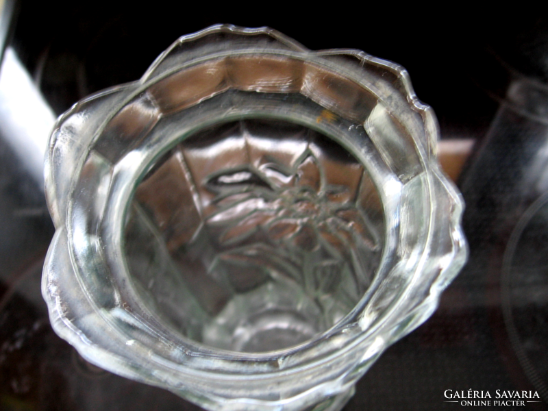 Art deco gyopár virág mintás üveg váza
