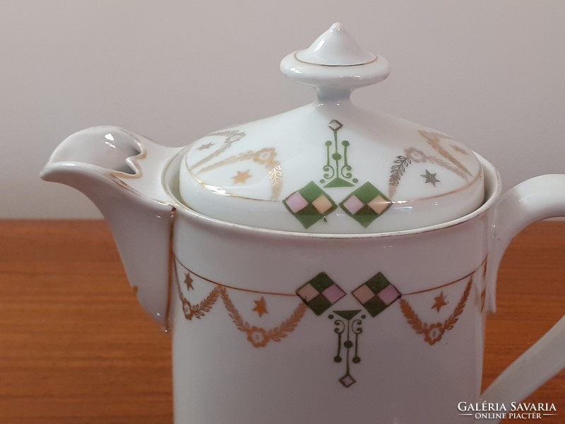 Antik porcelán kávés kanna szecessziós régi teás kávés kiöntő