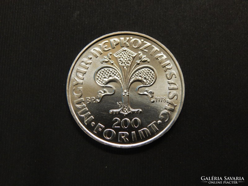 Ezüst 200 forint, 1978 az Első Magyar Aranyforint emlékére