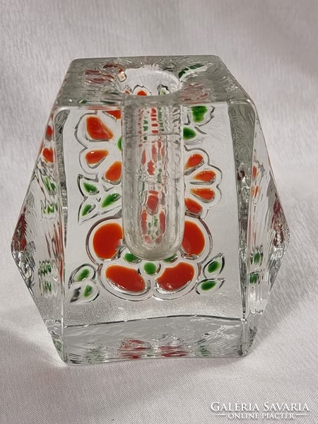 Walther üveg váza  “Solifleur” mintával