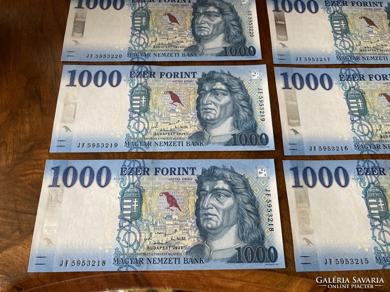 Serial number tracking 1000 ft banknotes / 6 pcs /