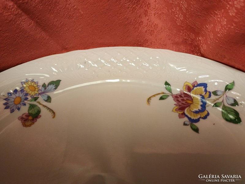 Gyönyörű virágmintás porcelán nagy kerek kínáló tál