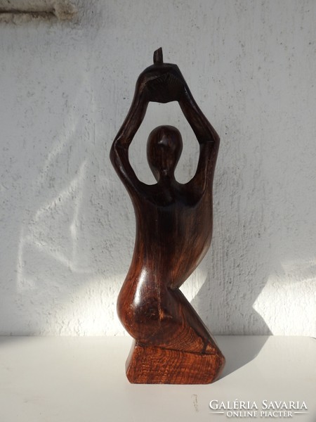 Cubist style large - wood carving - oriental wood sculpture