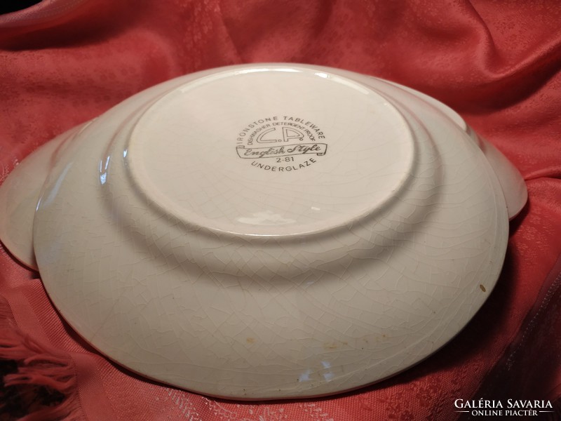 Antique English scene porcelain large round bowl