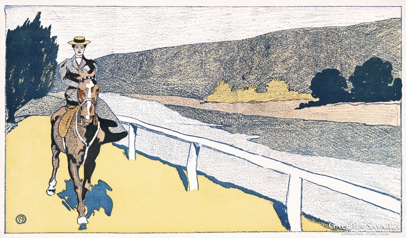 Edward penfield - rider - canvas reprint on blindfold