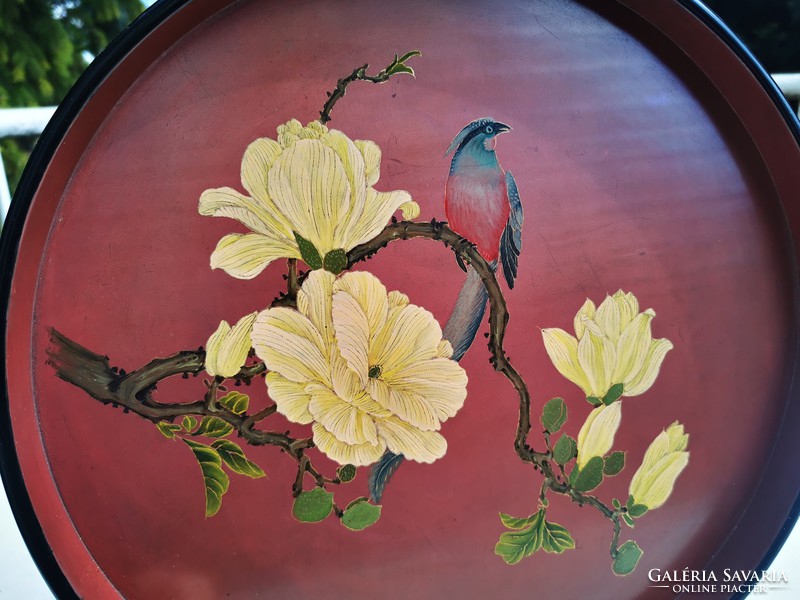 Bird Japanese lacquer tray