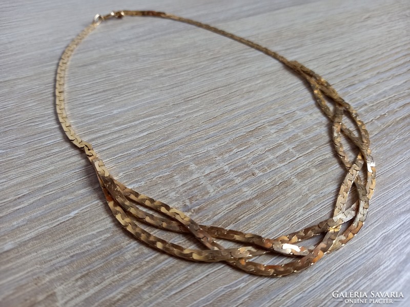 Gold-plated braided necklace from the 80s