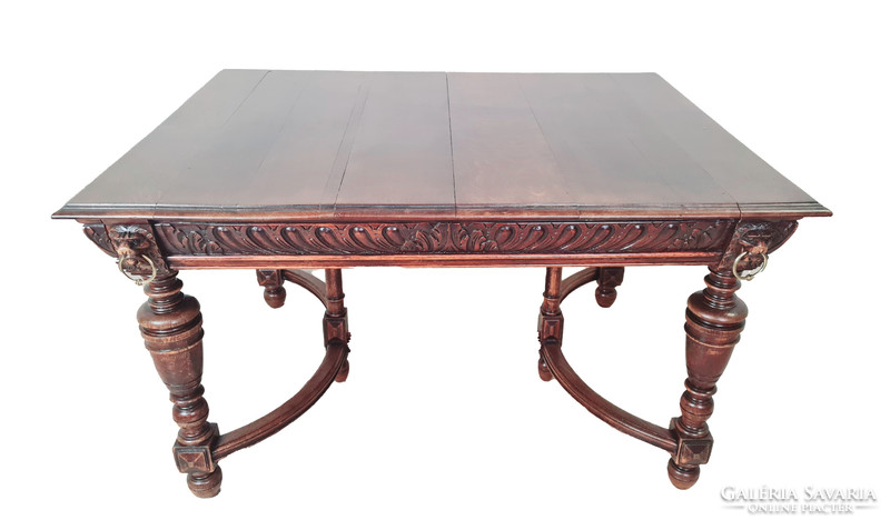 A517 antique, renaissance style expandable dining table