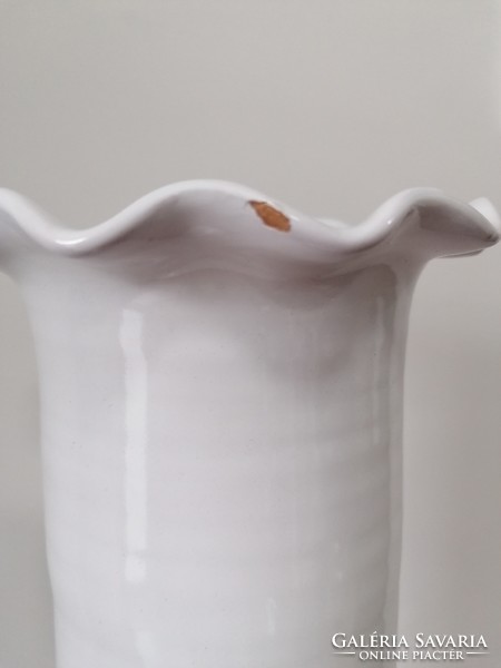 White ceramic floor vase