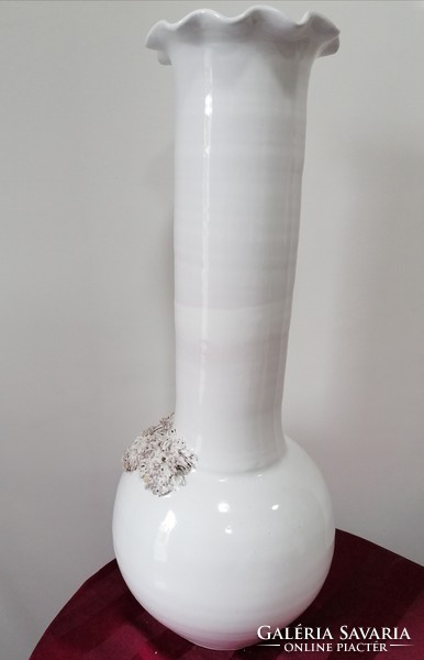 White ceramic floor vase