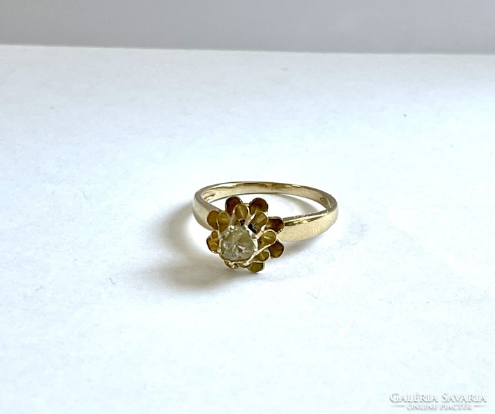 Antique Count 14k Gold Diamond Ring with Gigantic Stone Size of about 0.5 ct