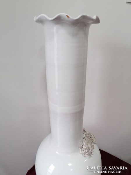 White ceramic floor vase