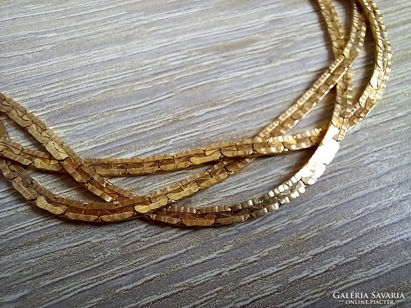 Gold-plated braided necklace from the 80s