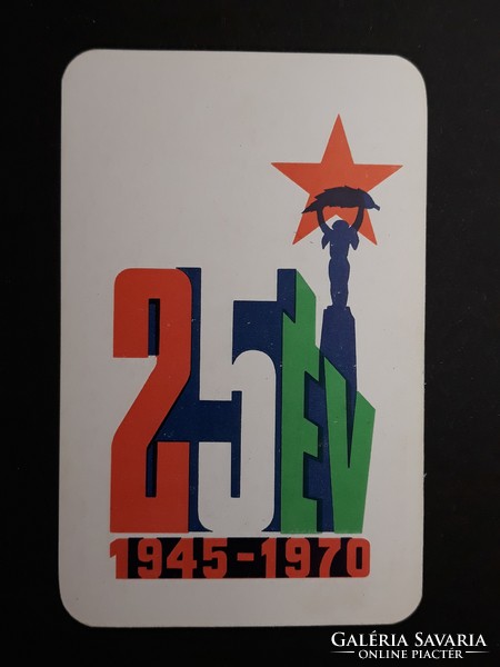 Card calendar 1970 - 25 years with the inscription Hungarian Defense Association - retro calendar