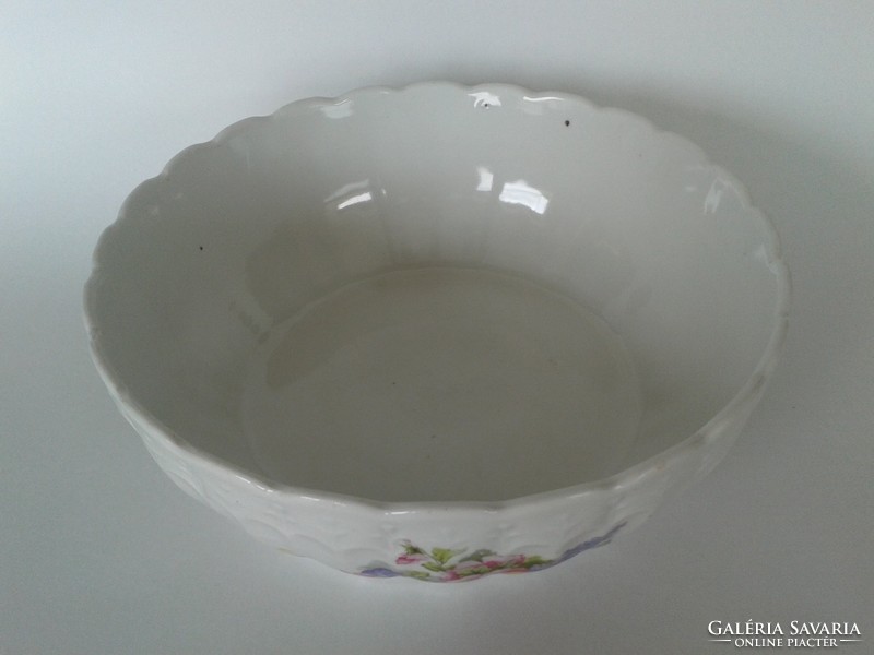 Old porcelain bowl wall decoration spring floral coma bowl lilac pansy pattern folk wall bowl