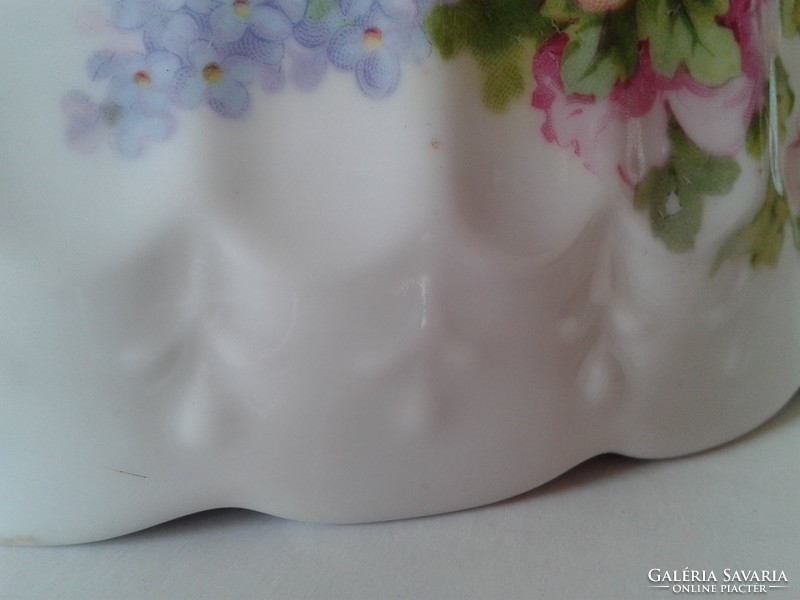 Old porcelain bowl wall decoration spring floral coma bowl lilac pansy pattern folk wall bowl