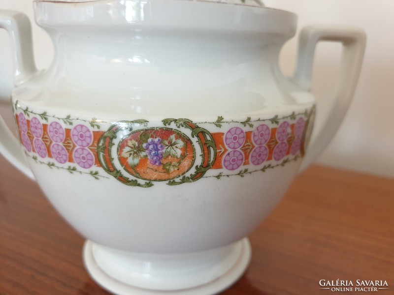 Antik MZ Austria porcelán cukortartó art deco régi bonbonier