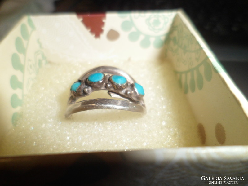 Régi türkizes ezüst gyűrű