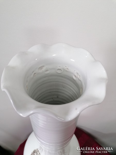 White ceramic floor vase