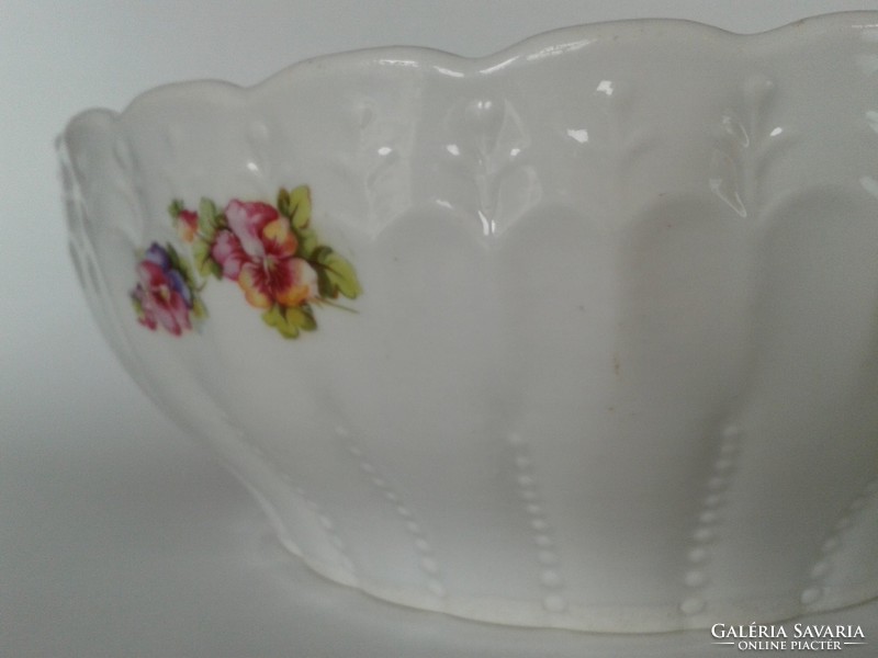 Old porcelain bowl wall decoration spring floral coma bowl lilac pansy pattern folk wall bowl