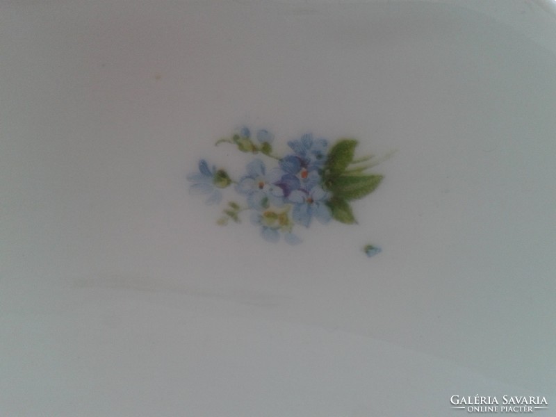 Régi porcelán tál falidísz tavaszi virágos komatál nefelejcs margaréta mintás népi fali tál