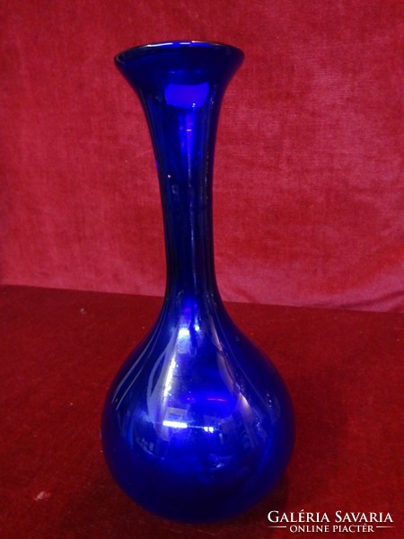 Kobalt kék üveg váza, magassága 22 cm. Vanneki! Jókai.