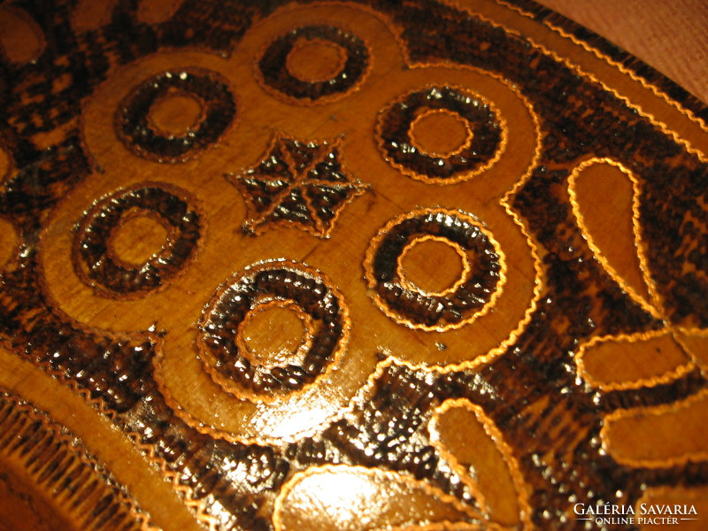 Copper wrought polish folk wall plate and bowl