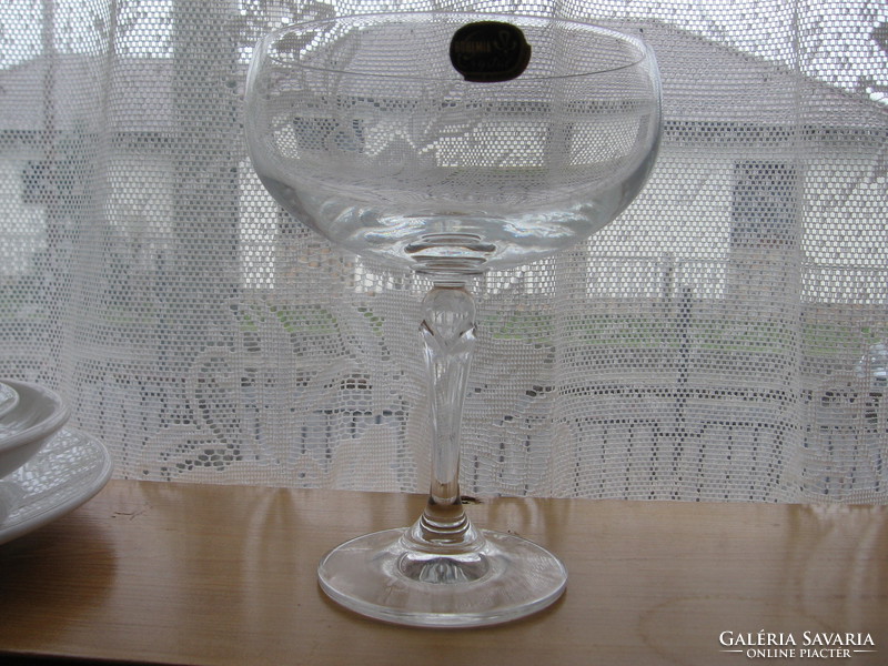 Set of elegant champagne glasses with bohemia crystal