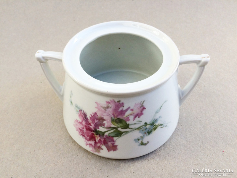 Art Nouveau old porcelain carnation pattern sugar bowl