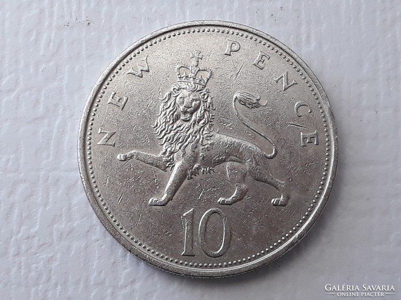 10 Pence 1968 coin - British, English 10 new pence 1968 elizabeth ii d. G. Reg. F. D foreign coin