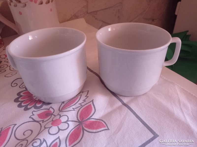 Zsolnay white unmarked mugs